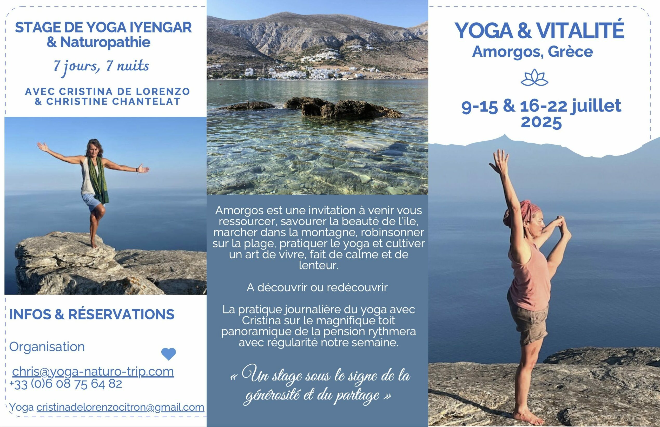 Stage Yoga et vitalité à Amorgos en Grèce en juillet 2025