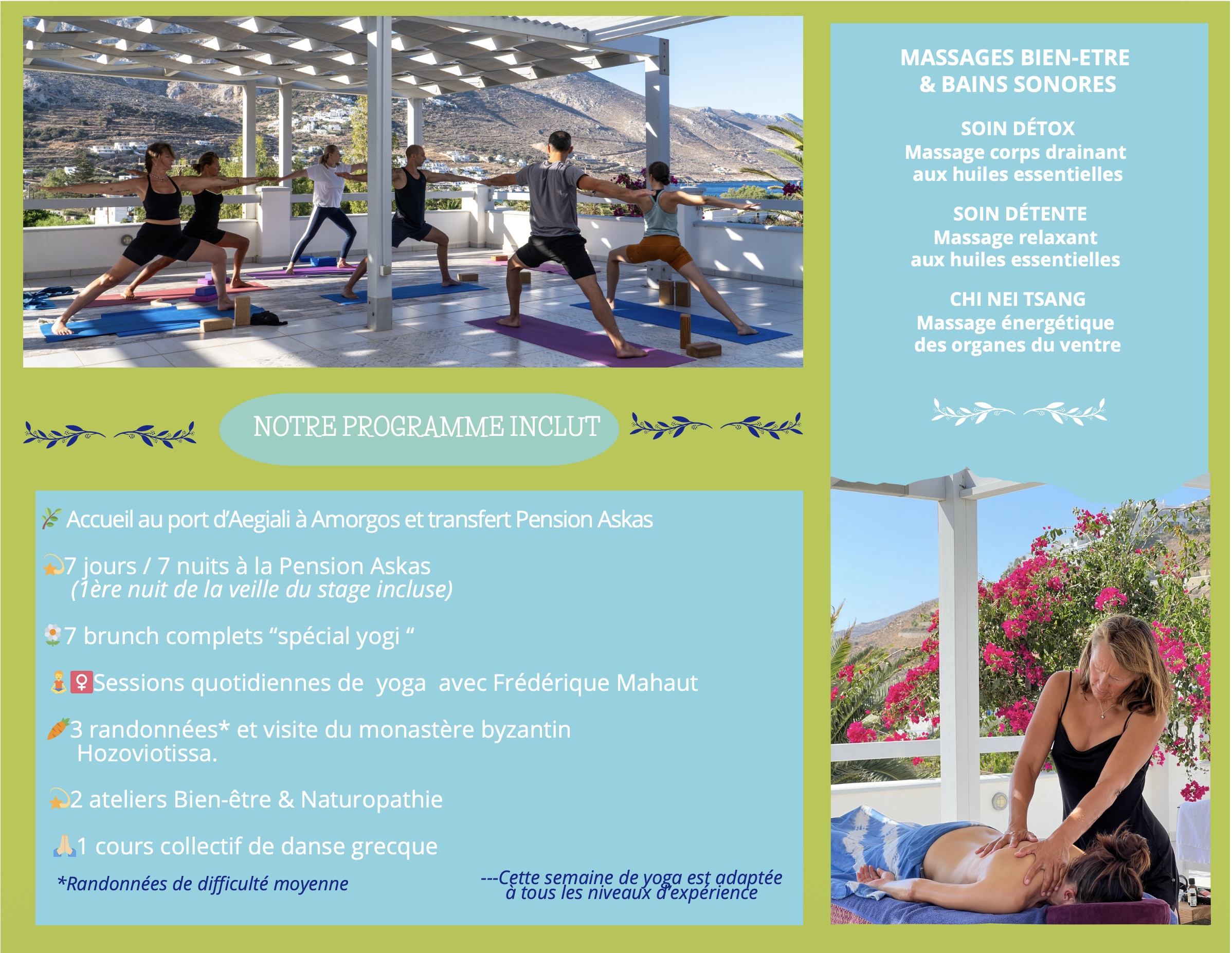 Stage Yoga et Vitalité23-29 Août 2026-Amorgos, Grèce 