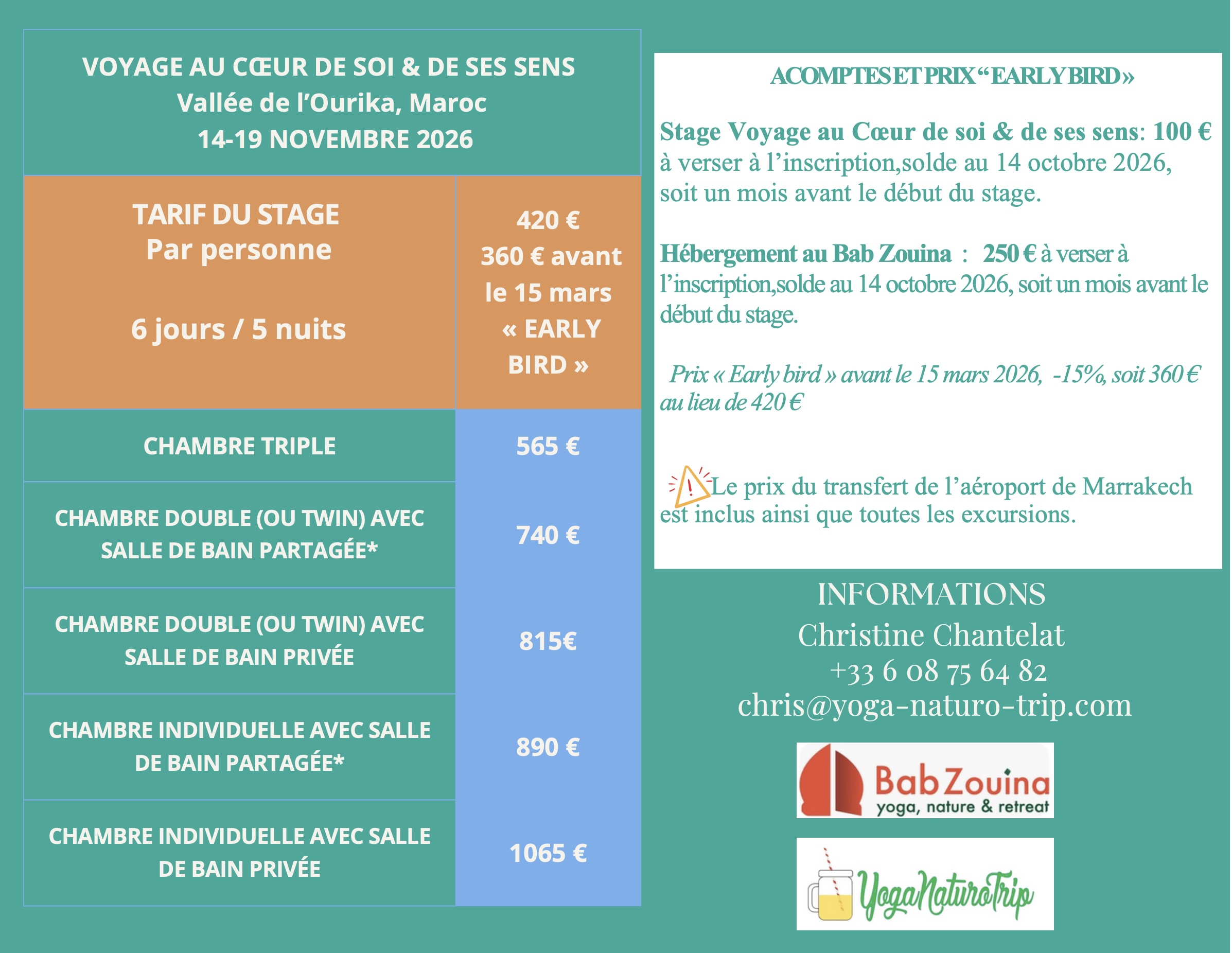 Retraite Maroc novembre 2026