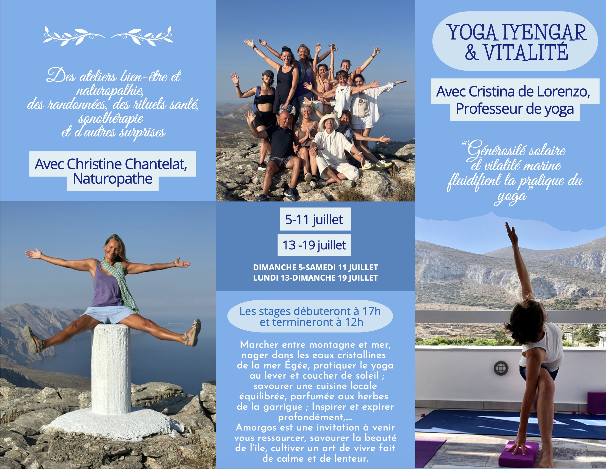 Stages Yoga et Vitalité  juillet 2026-Amorgos, Grèce