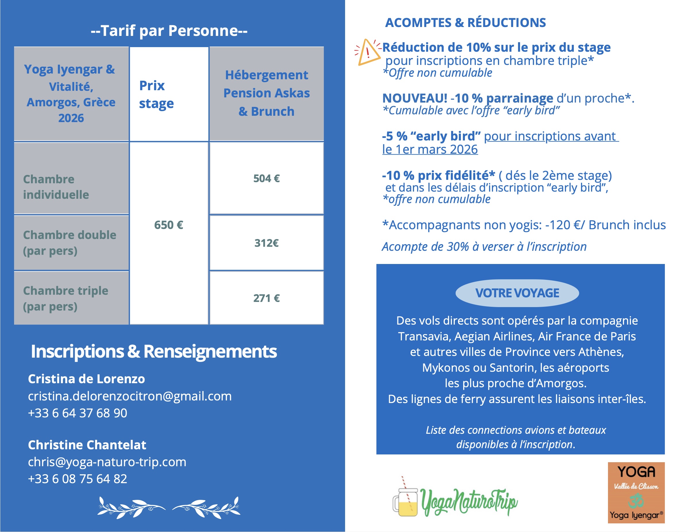 Stages Yoga et Vitalité  juillet 2026-Amorgos, Grèce