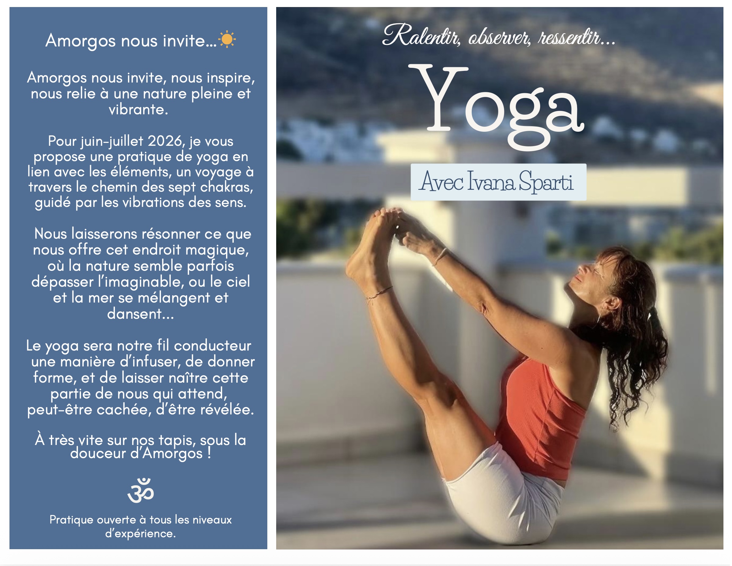 Stage Yoga et Vitalité 28 juin au 4 juillet 2026-Amorgos, Grèce