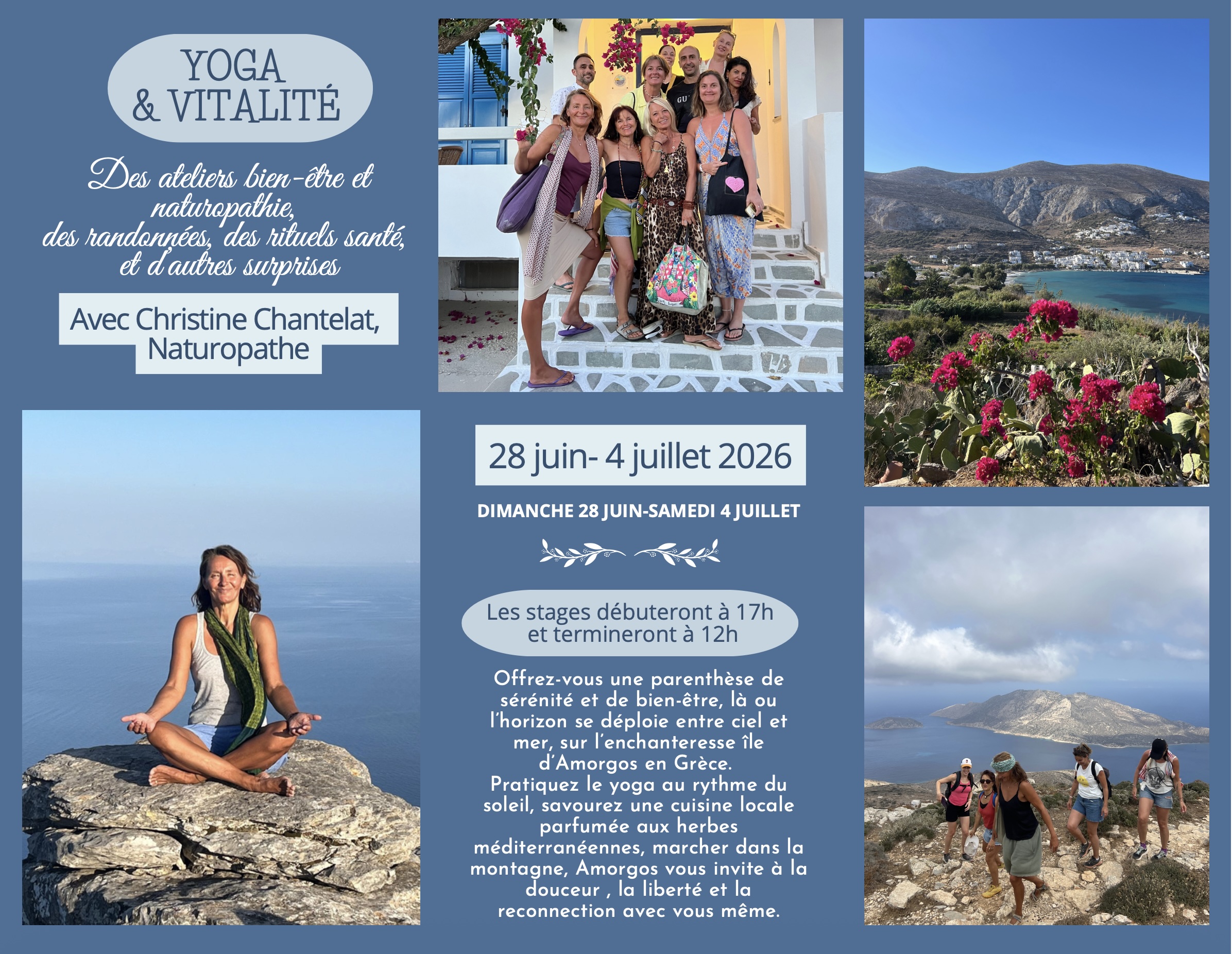 Stage Yoga et Vitalité 28 juin au 4 juillet 2026-Amorgos, Grèce