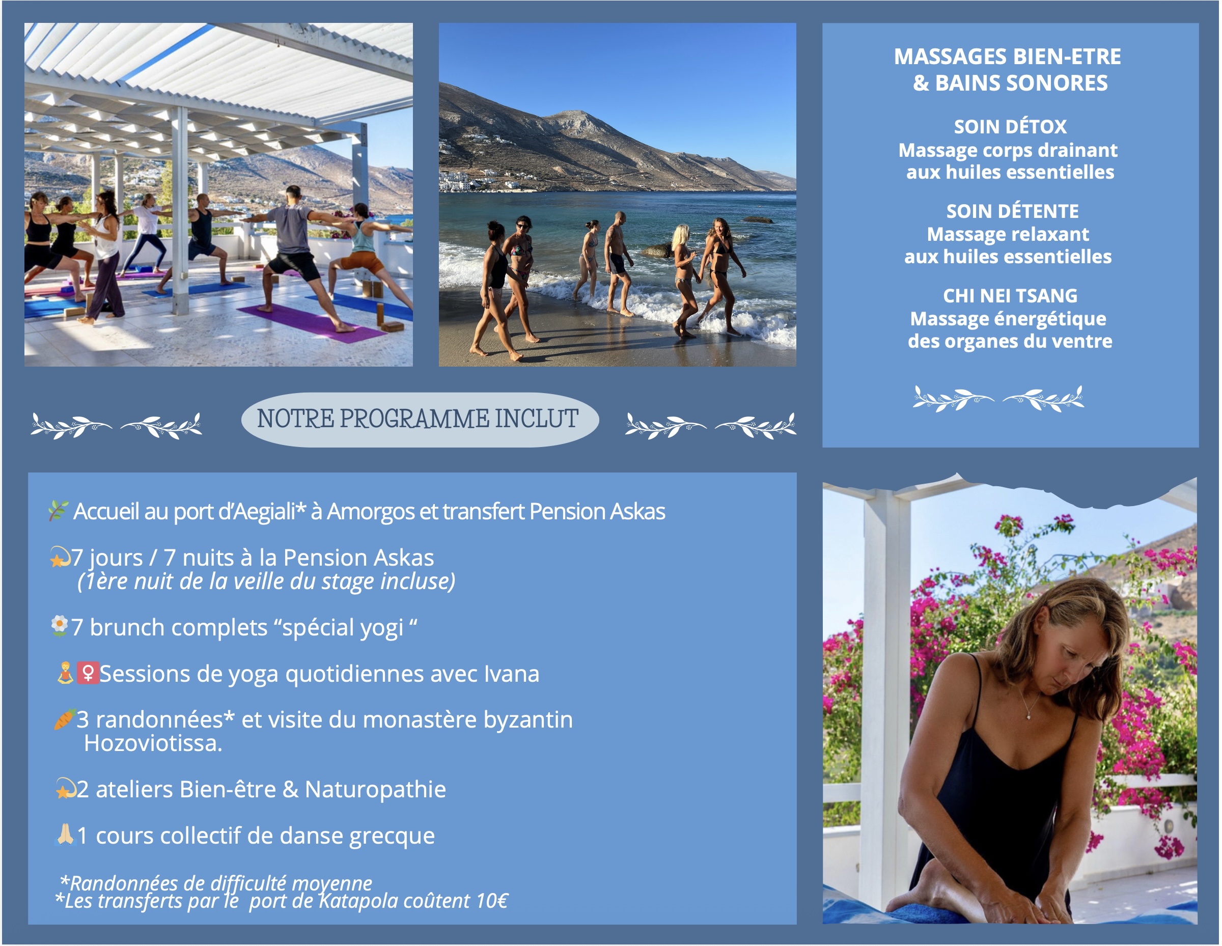 Stage Yoga et Vitalité 28 juin au 4 juillet 2026-Amorgos, Grèce