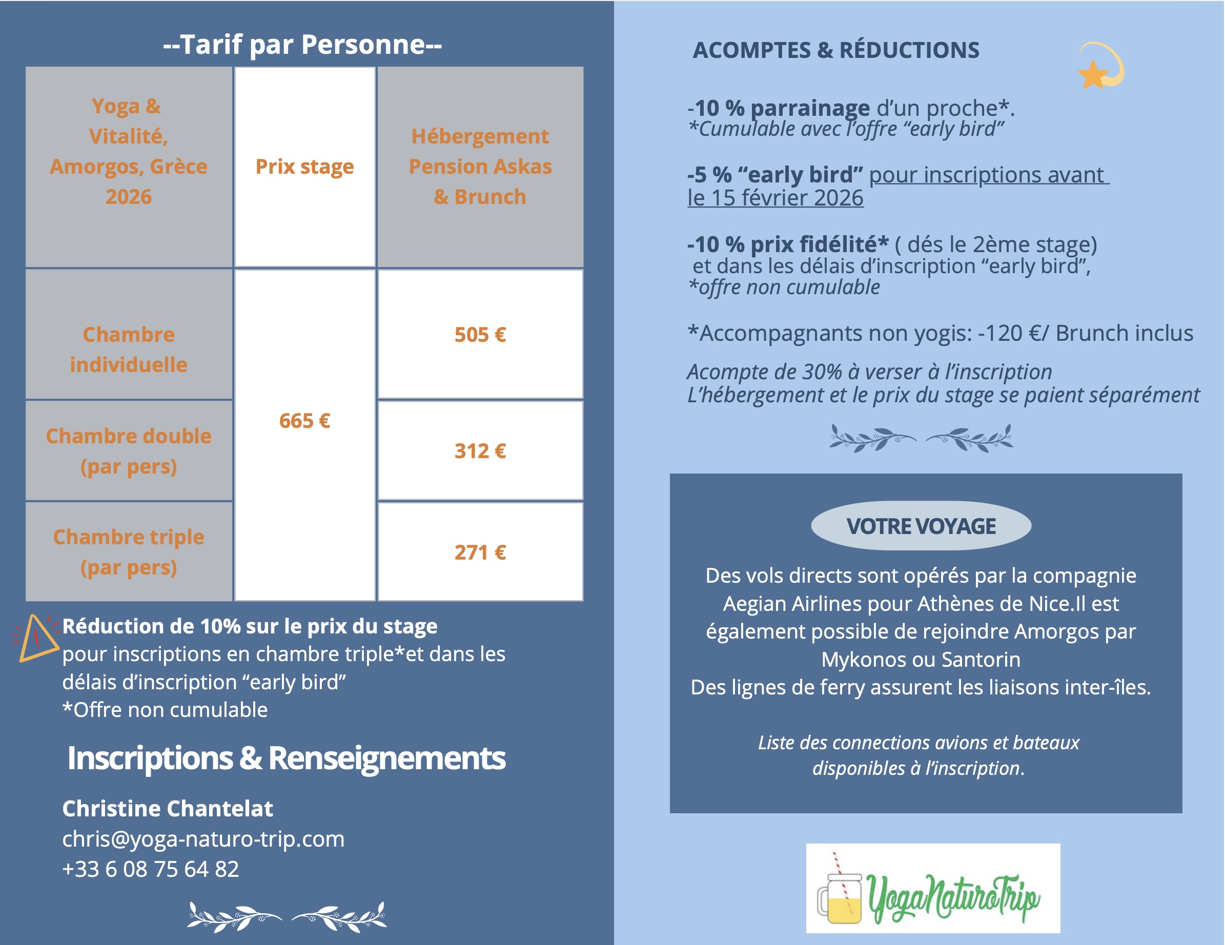 Stage Yoga et Vitalité 28 juin au 4 juillet 2026-Amorgos, Grèce