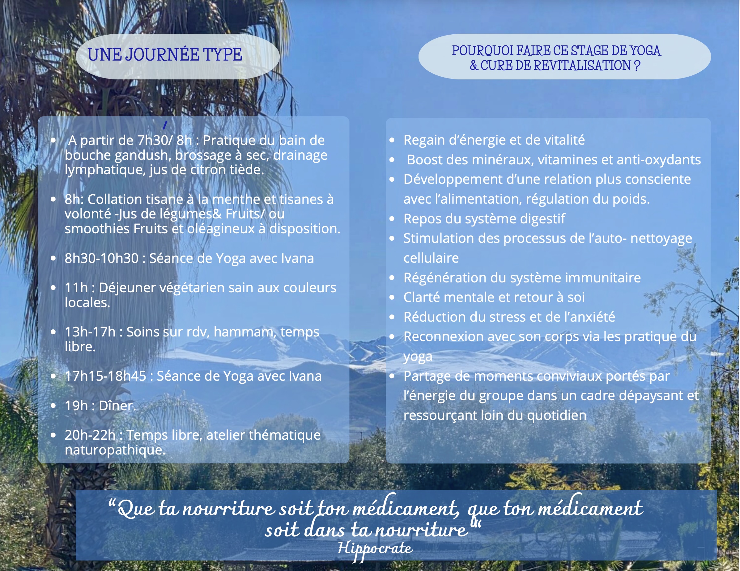 stage Yoga et revitalisation - Novembre 2026 - Maroc